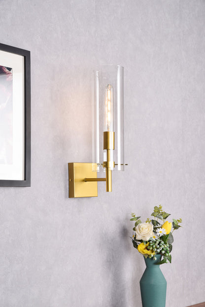 Savant 1 light brass wall sconce