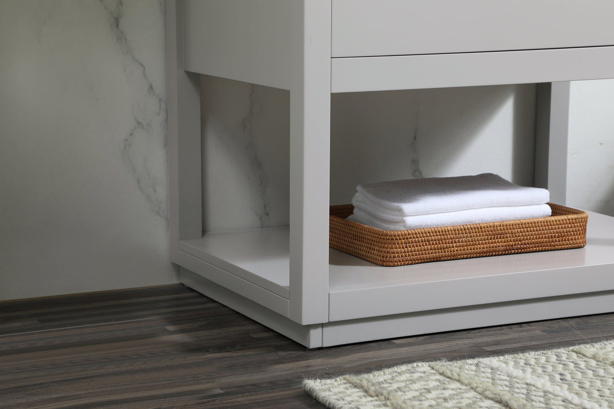 30 inch Single bathroom vanity in grey with backsplash