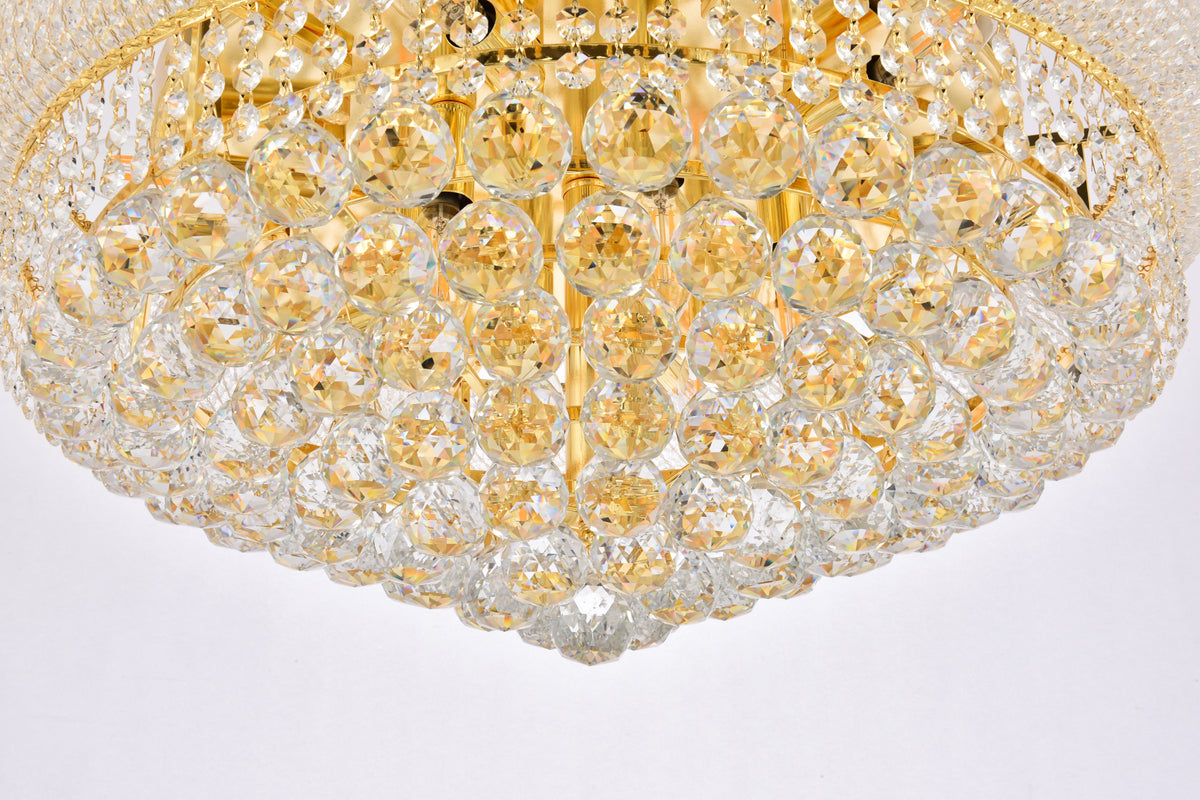 Primo 12 light Gold Flush Mount Clear Royal Cut Crystal