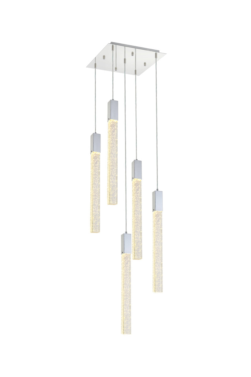 Weston 5 lights pendant in chrome