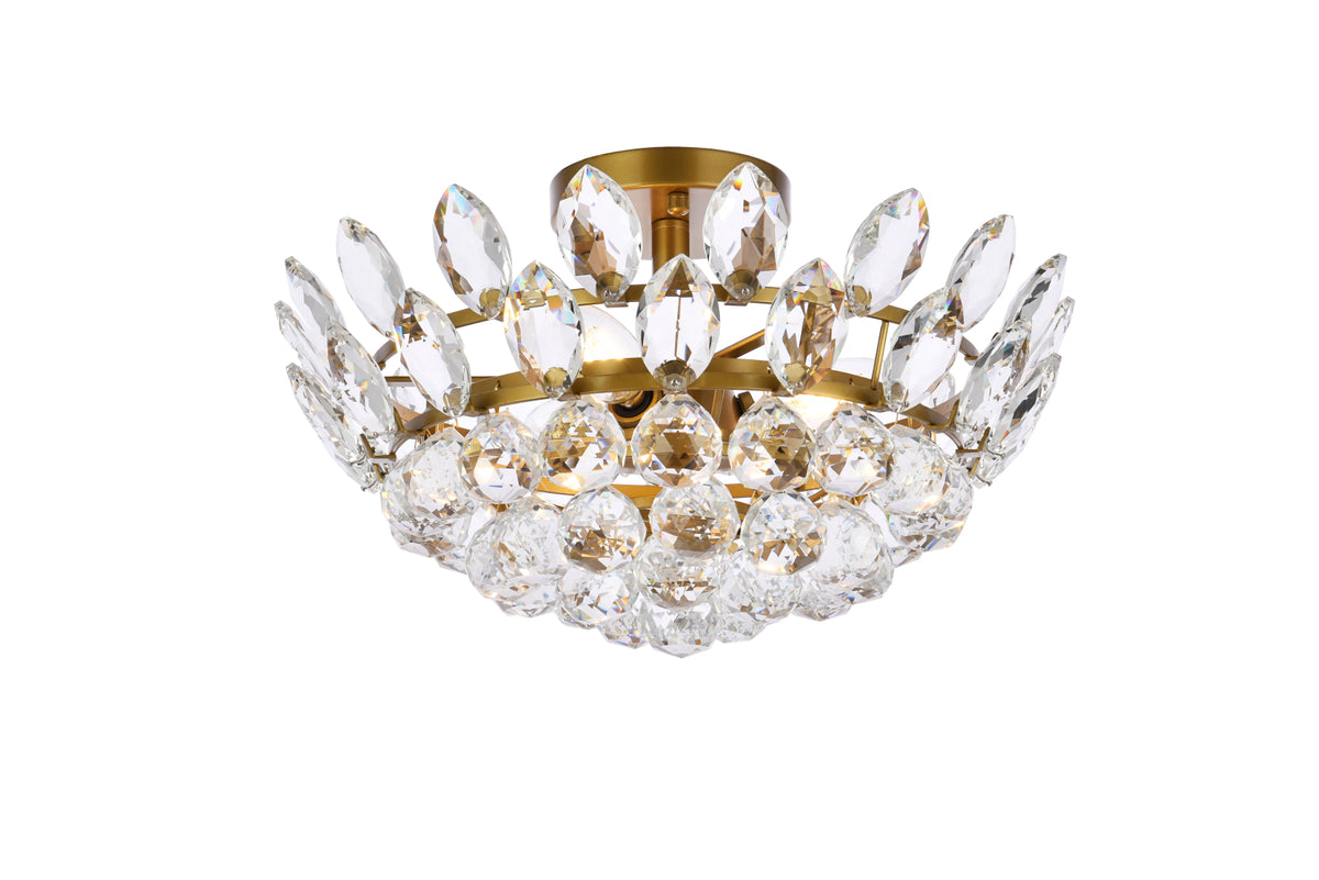 Emilia 16 inch flush mount in brass