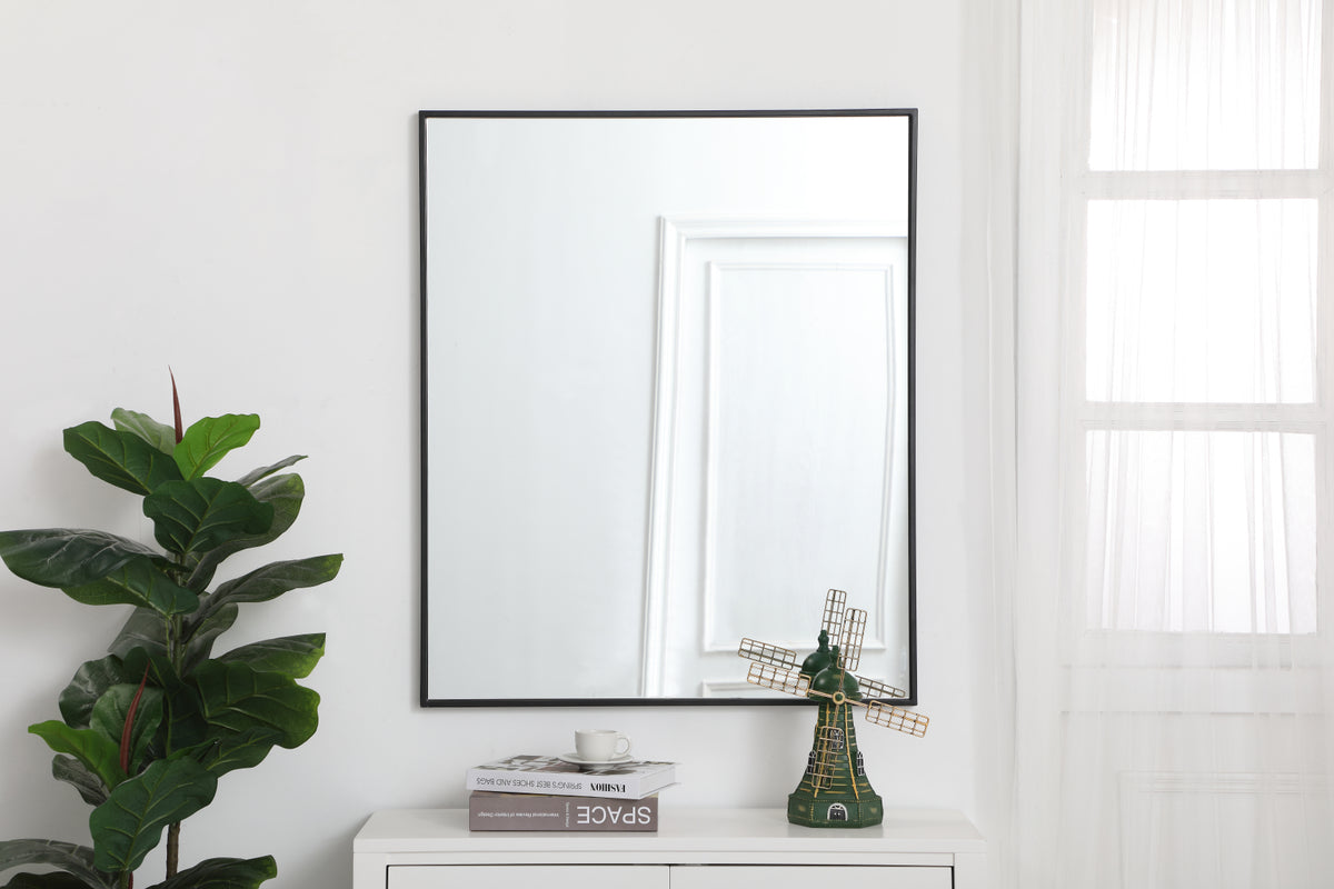 Metal frame rectangle mirror 30 inch in Black