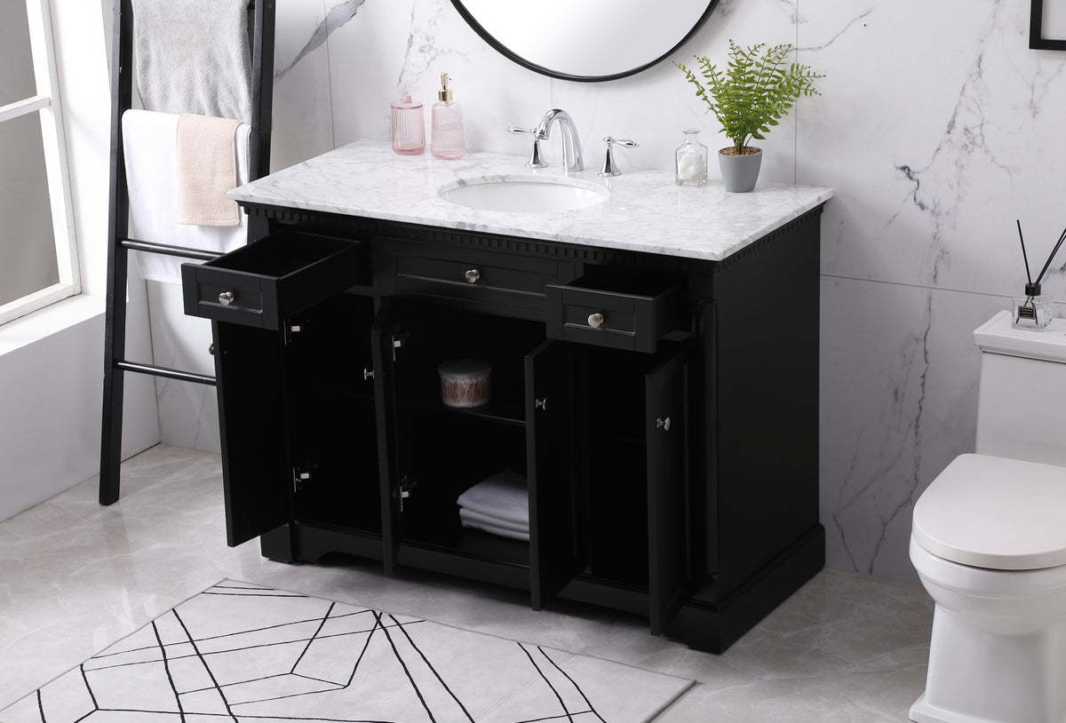 48 inch Single bathroom vanity set in black