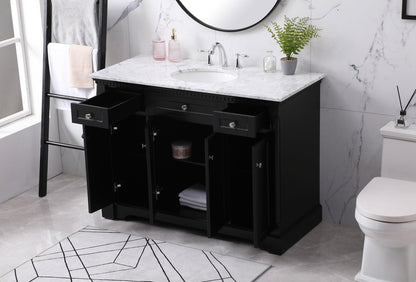 48 inch Single bathroom vanity set in black