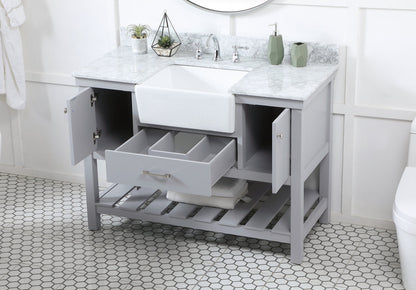 48 inch Single bathroom vanity in grey with backsplash