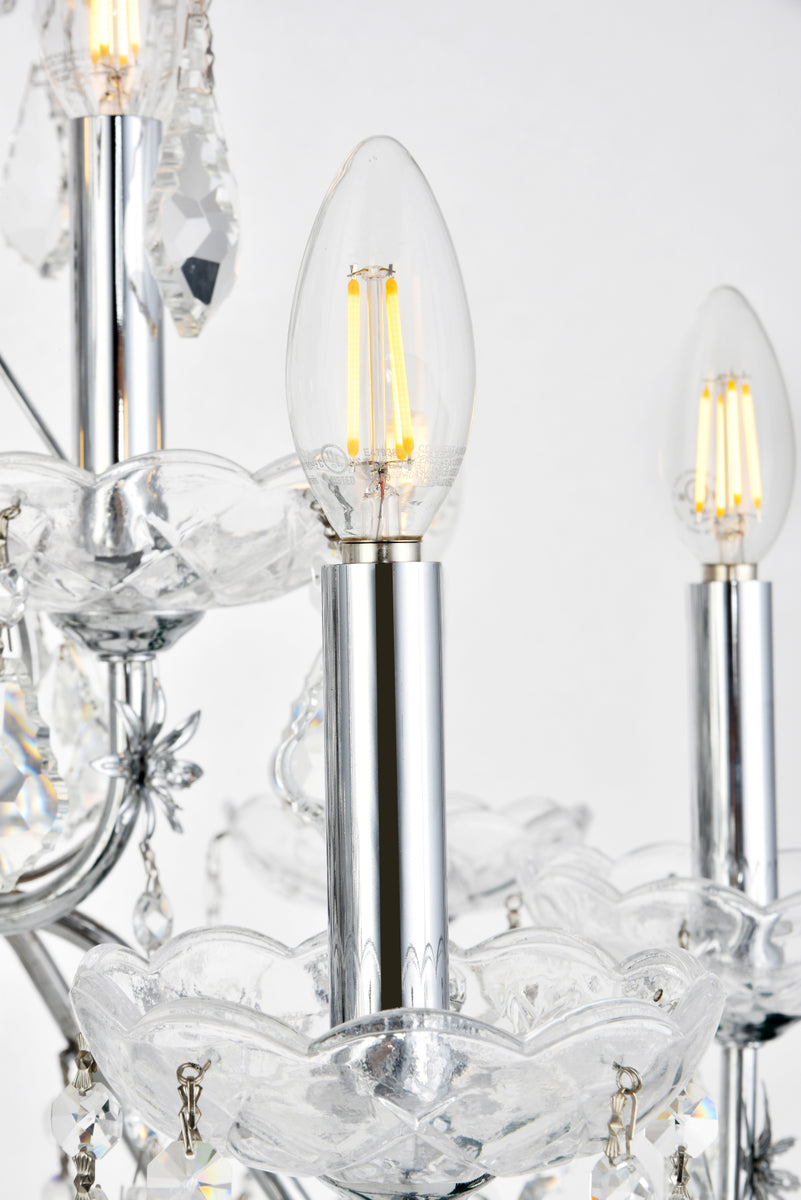 St. Francis 12 light Chrome Chandelier Clear Royal Cut Crystal