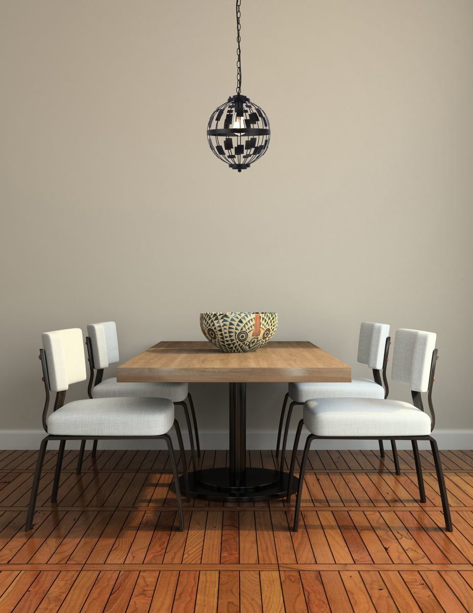 Levante 1 light pendant in black