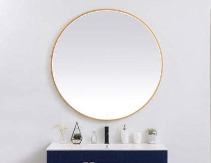 Pier 48 inch LED mirror with adjustable color temperature 3000K/4200K/6400K in brass