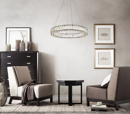 Monroe 23 inch LED round Single pendant in black