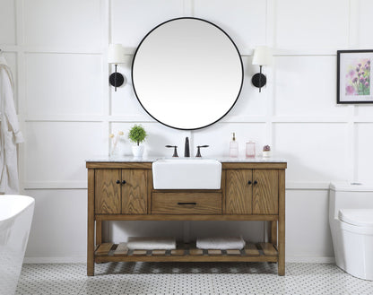 60 inch Single bathroom vanity in driftwood