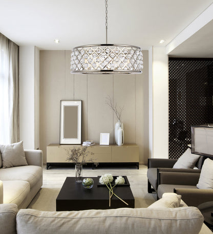 Madison 8 light polished Nickel Chandelier Clear Royal Cut Crystal