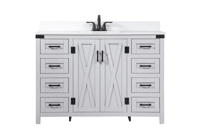 48 inch Single bathroom vanity in grey with backsplash