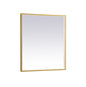 Pier 27x30 inch LED mirror with adjustable color temperature 3000K/4200K/6400K in brass
