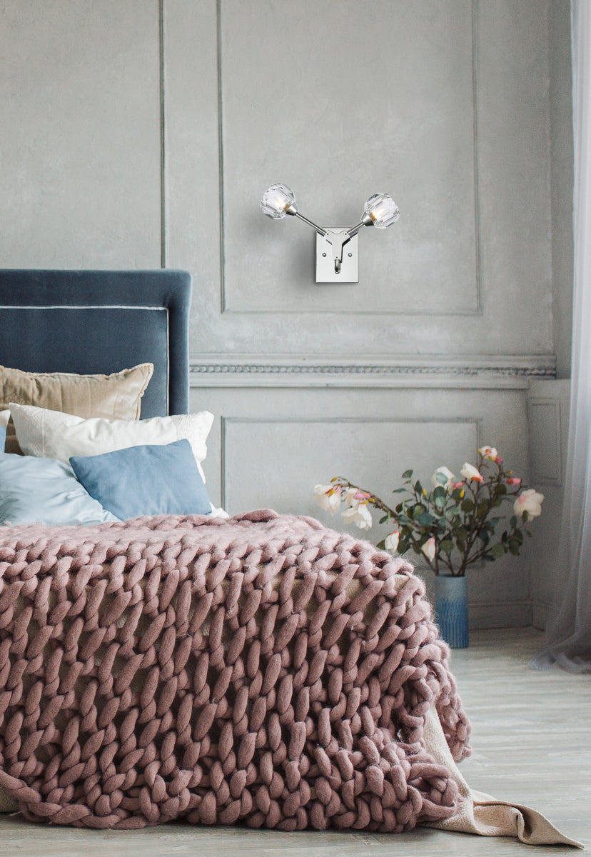 Zayne 2 Light Wall Sconce in Chrome