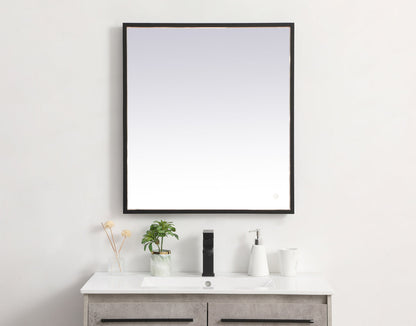 Pier 27x30 inch LED mirror with adjustable color temperature 3000K/4200K/6400K in black