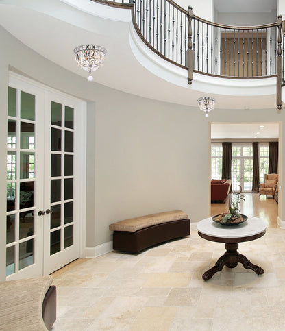 Tranquil 2 light Chrome Flush Mount Clear Royal Cut Crystal