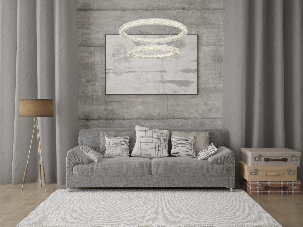 Bowen 32 inch Adjustable LED Chandelier in Satin Gold