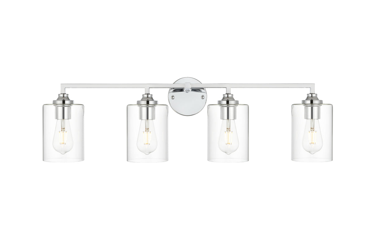 Mayson 4 light Chrome and Clear Bath Sconce