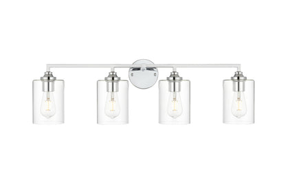 Mayson 4 light Chrome and Clear Bath Sconce