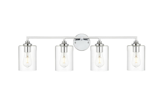 Mayson 4 light Chrome and Clear Bath Sconce