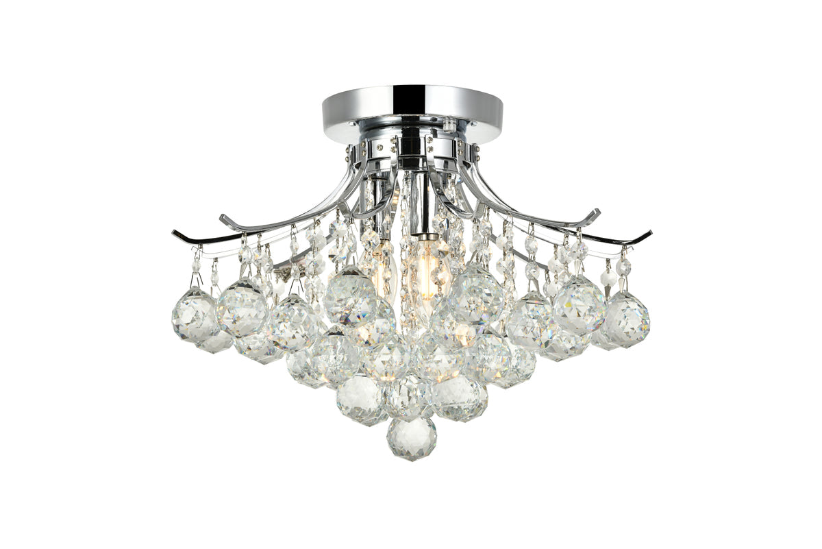 Toureg 3 light Chrome Flush Mount Clear Royal Cut Crystal