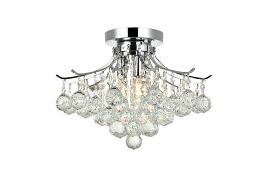 Toureg 3 light Chrome Flush Mount Clear Royal Cut Crystal