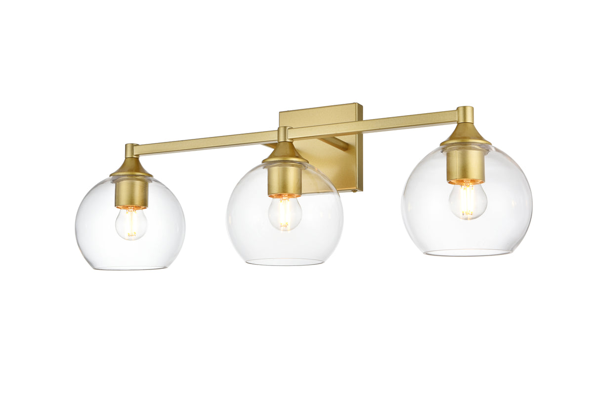 Foster 3 light Brass and Clear Bath Sconce