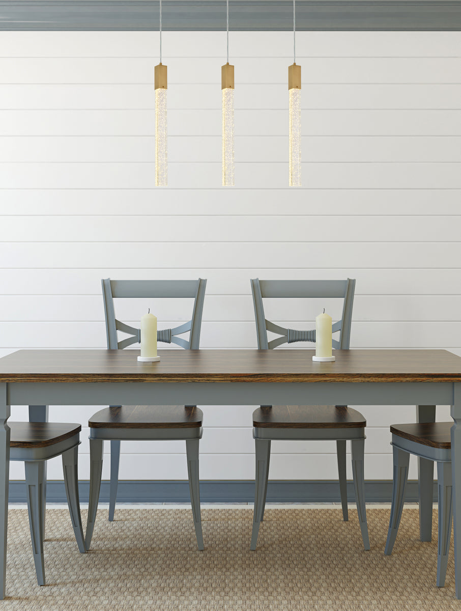 Weston 3 lights pendant in satin gold