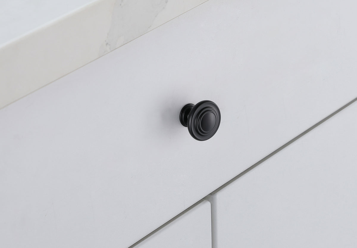 Minu 1.3" Diameter Matte Black Mushroom Knob Multipack (Set of 10)