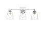 Gianni 3 light Chrome and Clear Bath Sconce