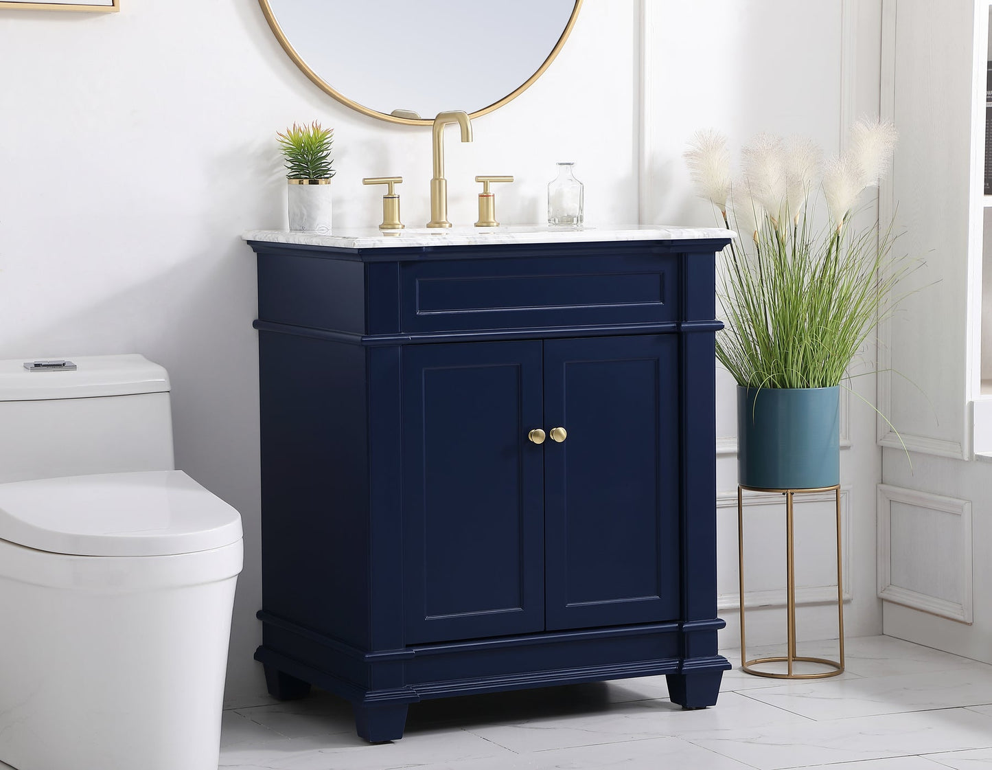 30 inch Single Bathroom Vanity set in Blue
