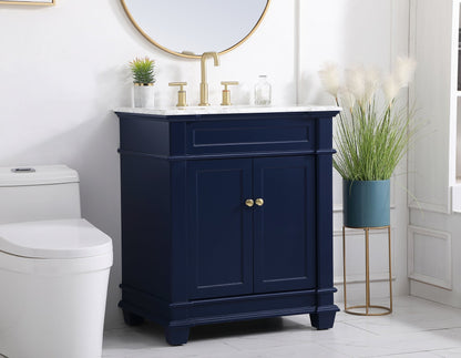 30 inch Single Bathroom Vanity set in Blue