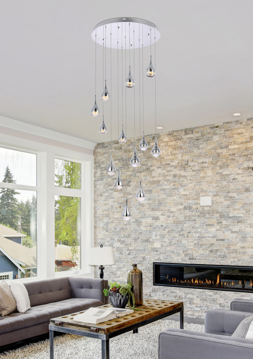 Amherst 30 inch LED chandelier in chrome