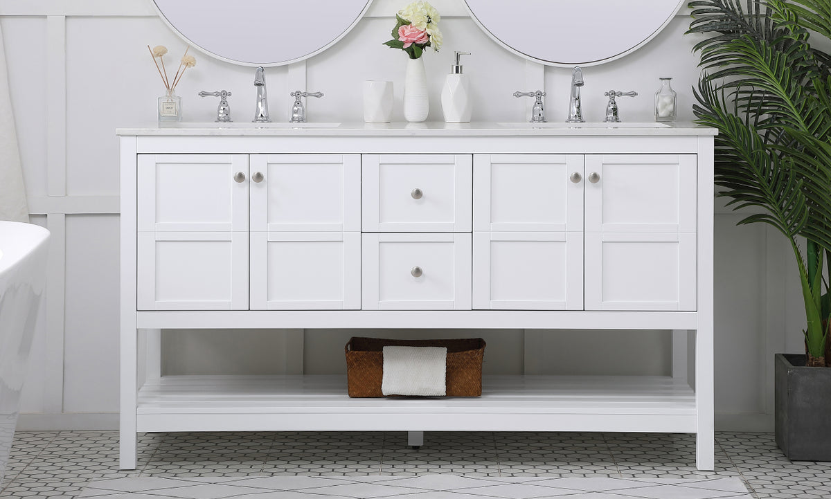 60 inch Single Bathroom Vanity in White