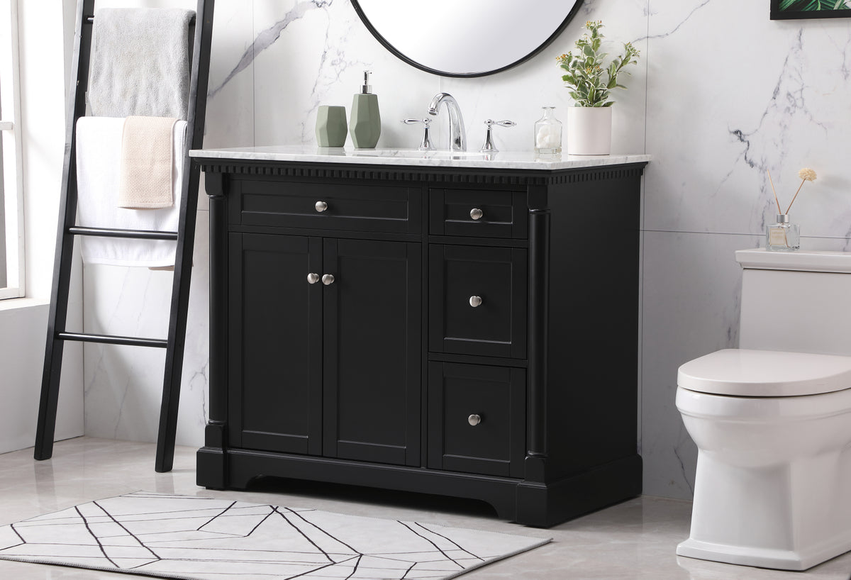 42 inch Single bathroom vanity set in black