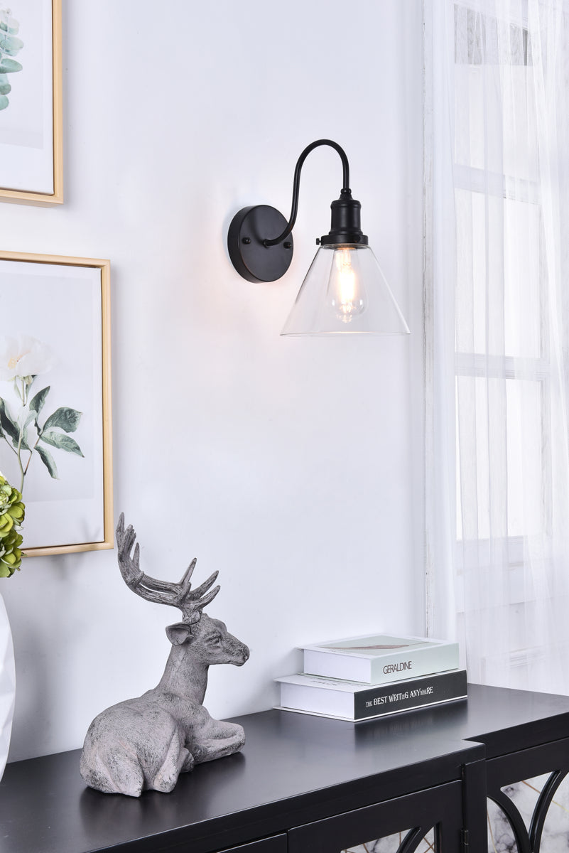 Histoire 1 light black Wall Sconce