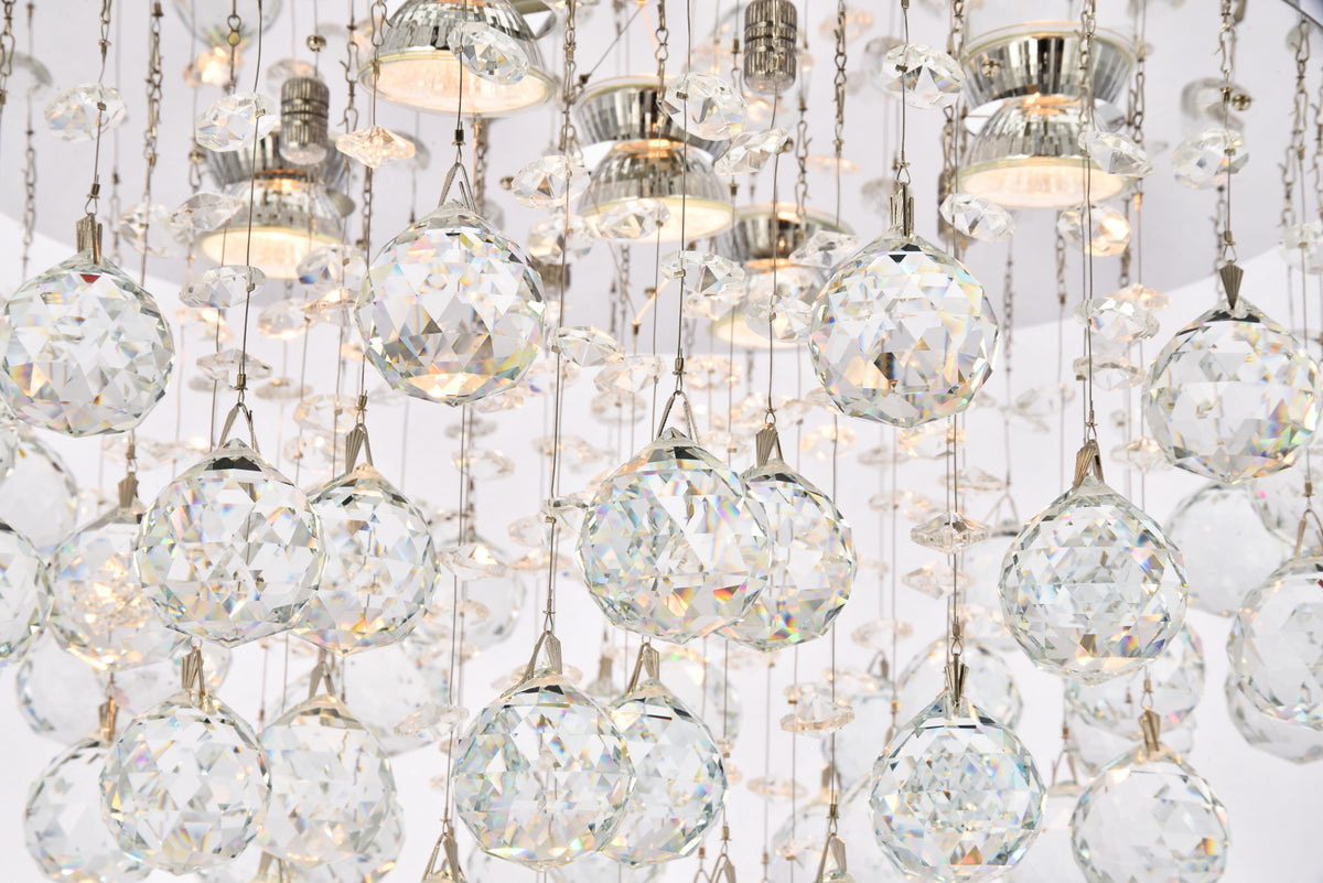 Galaxy 5 light Chrome Flush Mount Clear Royal Cut Crystal