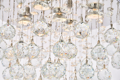 Galaxy 5 light Chrome Flush Mount Clear Royal Cut Crystal