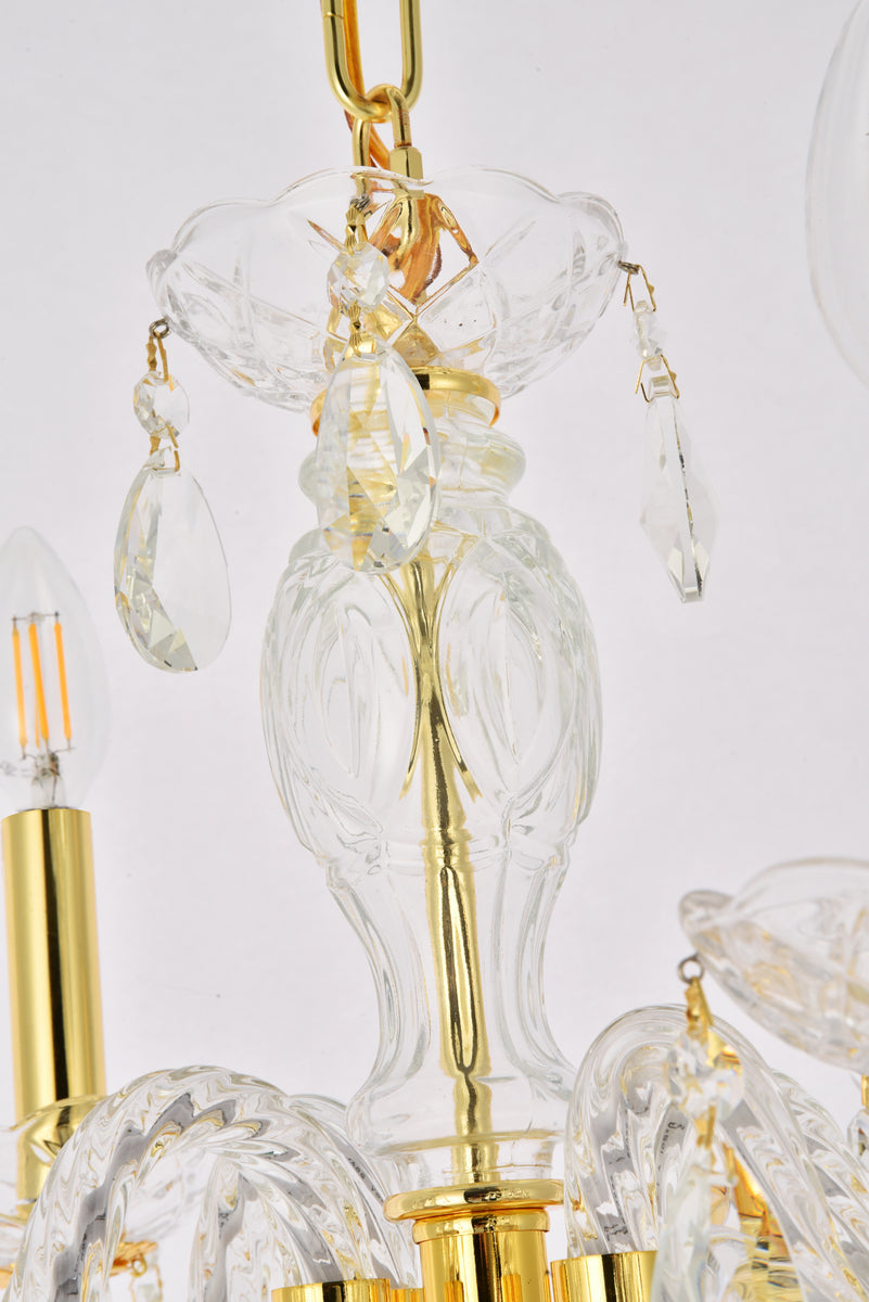 Princeton 4 light Gold Pendant Clear Royal Cut Crystal