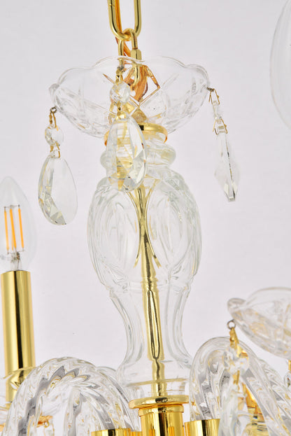 Princeton 4 light Gold Pendant Clear Royal Cut Crystal