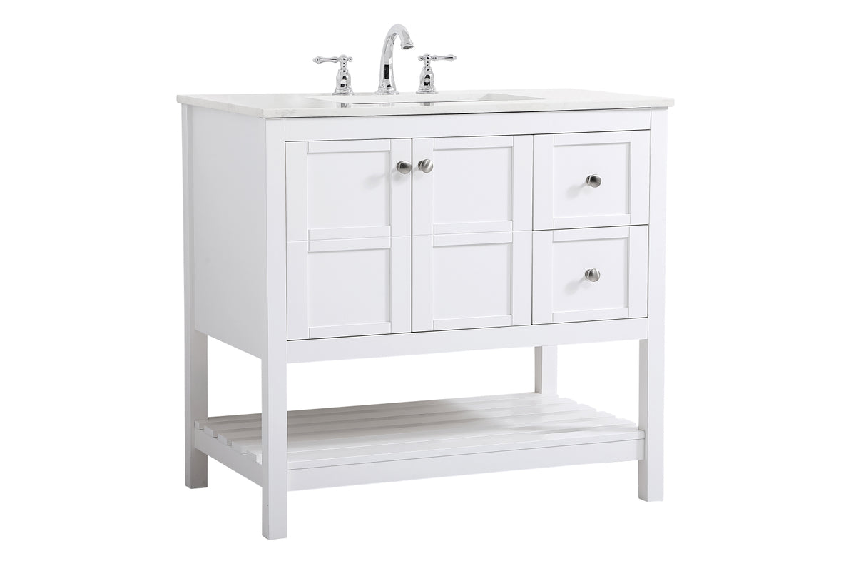 36 inch Single Bathroom Vanity in White
