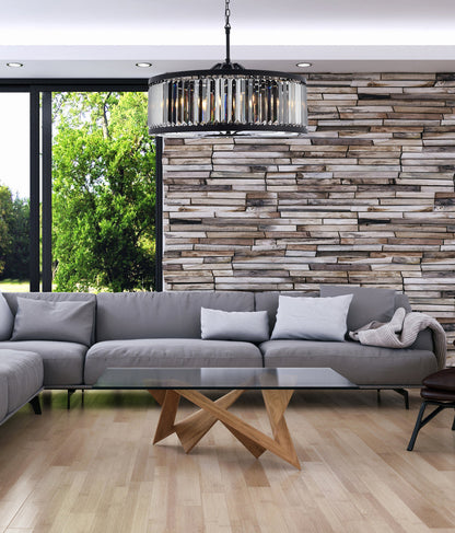 Chelsea 10 light Matte Black Chandelier Silver Shade (Grey) Royal Cut Crystal