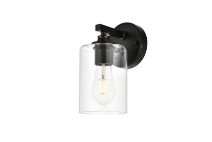 Mayson 1 light Black and Clear Bath Sconce