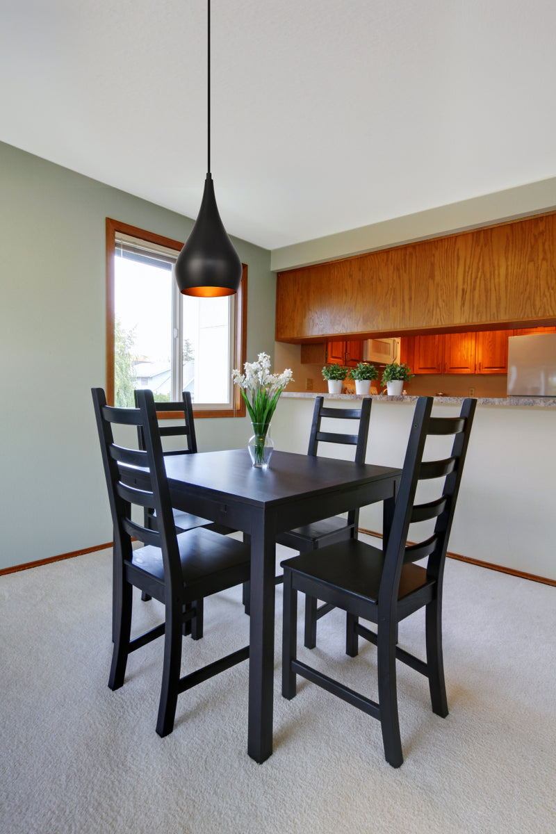 Nora Collection Pendant D6in H11.5in Lt:1 Black finish