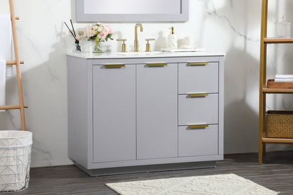 42 inch Single bathroom vanity in grey