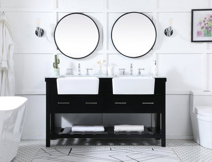 60 inch double bathroom vanity in black