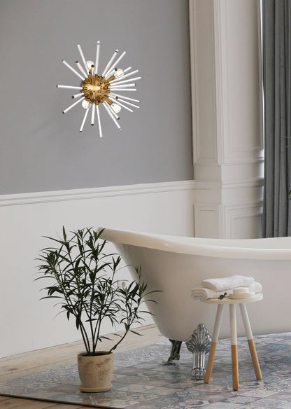 Sienna 18 inch crystal rod wall sconce in gold