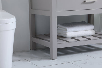 36 inch Single bathroom vanity in grey with backsplash