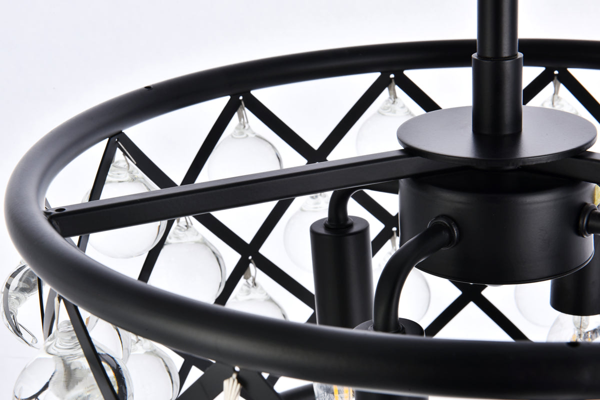 Madison 4 light Matte Black Pendant Clear Royal Cut Crystal