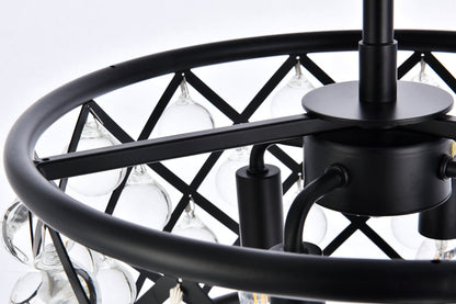 Madison 4 light Matte Black Pendant Clear Royal Cut Crystal